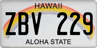 HI license plate ZBV229