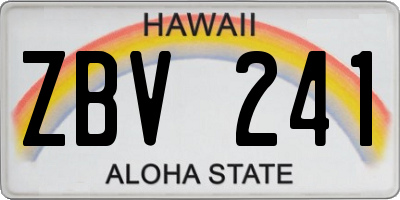HI license plate ZBV241