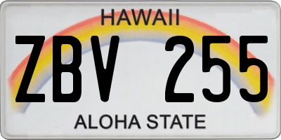HI license plate ZBV255