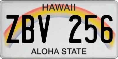 HI license plate ZBV256