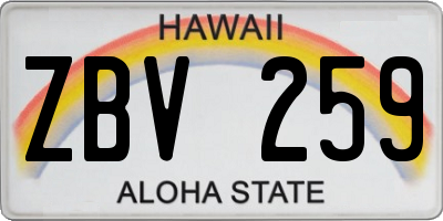 HI license plate ZBV259