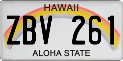HI license plate ZBV261