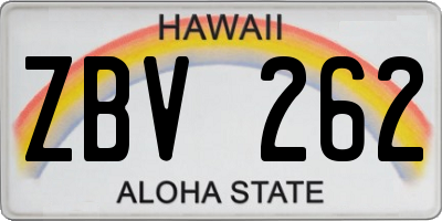 HI license plate ZBV262