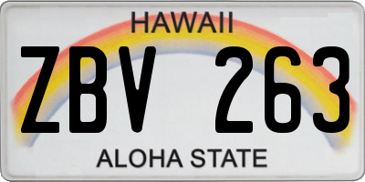 HI license plate ZBV263