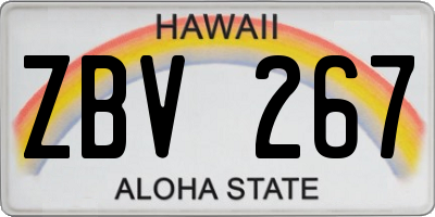 HI license plate ZBV267