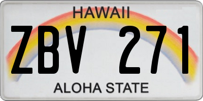 HI license plate ZBV271