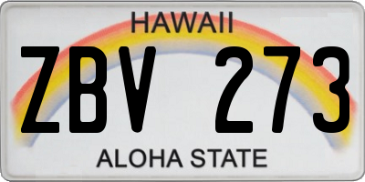 HI license plate ZBV273
