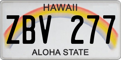 HI license plate ZBV277