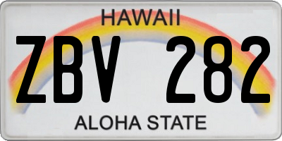 HI license plate ZBV282