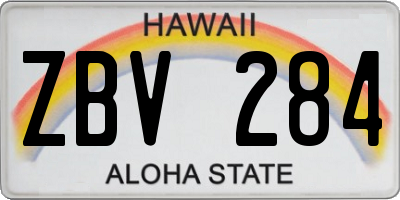 HI license plate ZBV284
