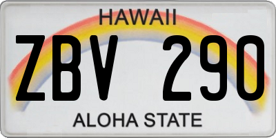 HI license plate ZBV290
