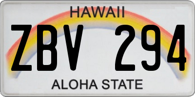 HI license plate ZBV294