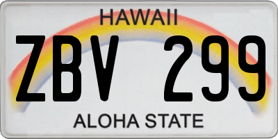 HI license plate ZBV299