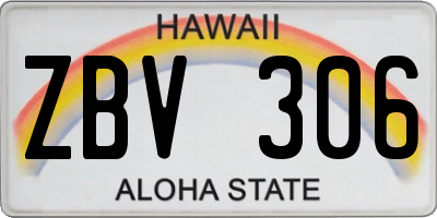 HI license plate ZBV306