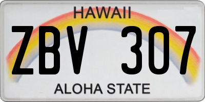 HI license plate ZBV307