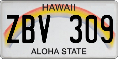 HI license plate ZBV309