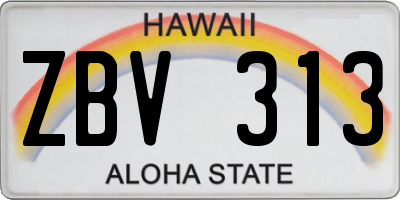 HI license plate ZBV313
