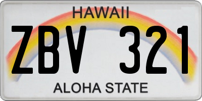 HI license plate ZBV321
