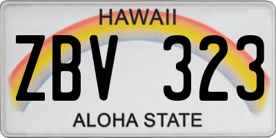 HI license plate ZBV323