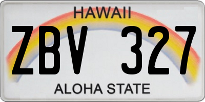 HI license plate ZBV327