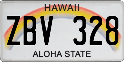 HI license plate ZBV328