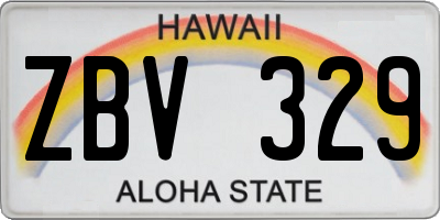 HI license plate ZBV329