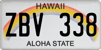 HI license plate ZBV338