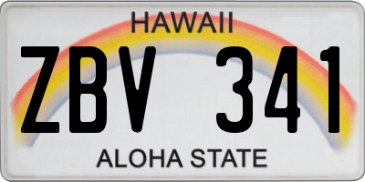 HI license plate ZBV341