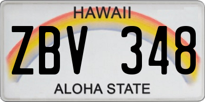 HI license plate ZBV348