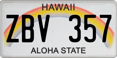 HI license plate ZBV357