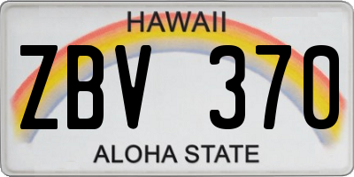 HI license plate ZBV370