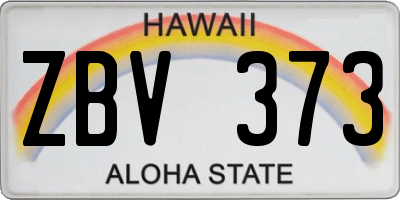 HI license plate ZBV373