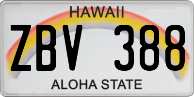 HI license plate ZBV388
