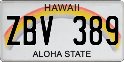HI license plate ZBV389