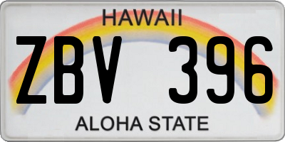 HI license plate ZBV396