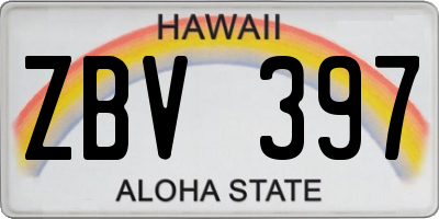 HI license plate ZBV397