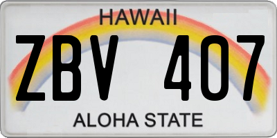 HI license plate ZBV407