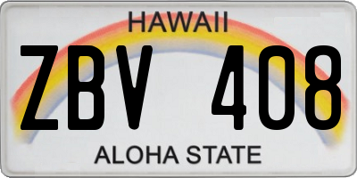 HI license plate ZBV408