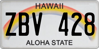 HI license plate ZBV428