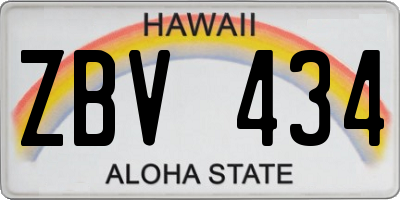 HI license plate ZBV434