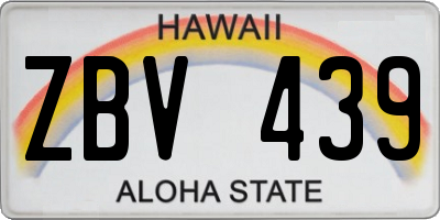 HI license plate ZBV439