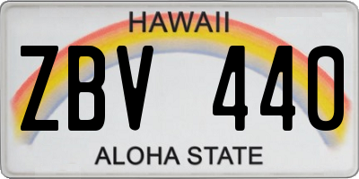 HI license plate ZBV440
