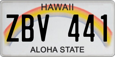 HI license plate ZBV441