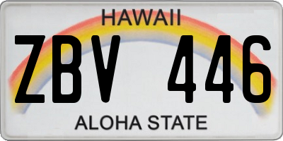 HI license plate ZBV446