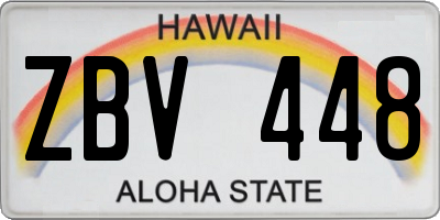HI license plate ZBV448