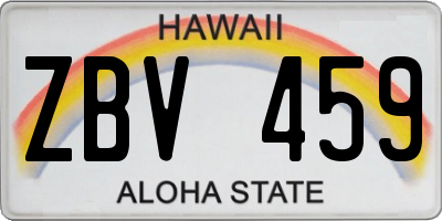 HI license plate ZBV459
