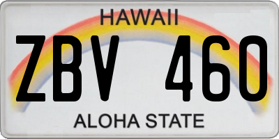 HI license plate ZBV460