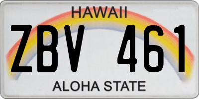 HI license plate ZBV461