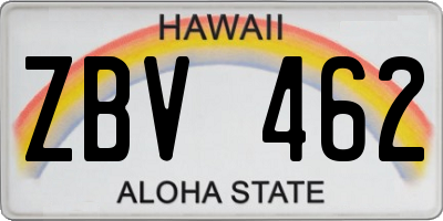 HI license plate ZBV462