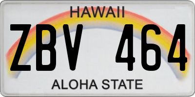 HI license plate ZBV464